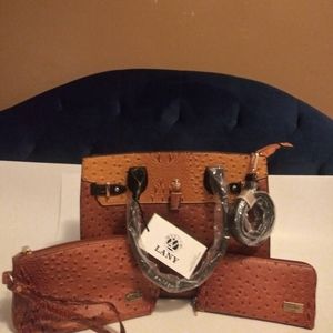 Purse with wallet and makeup case